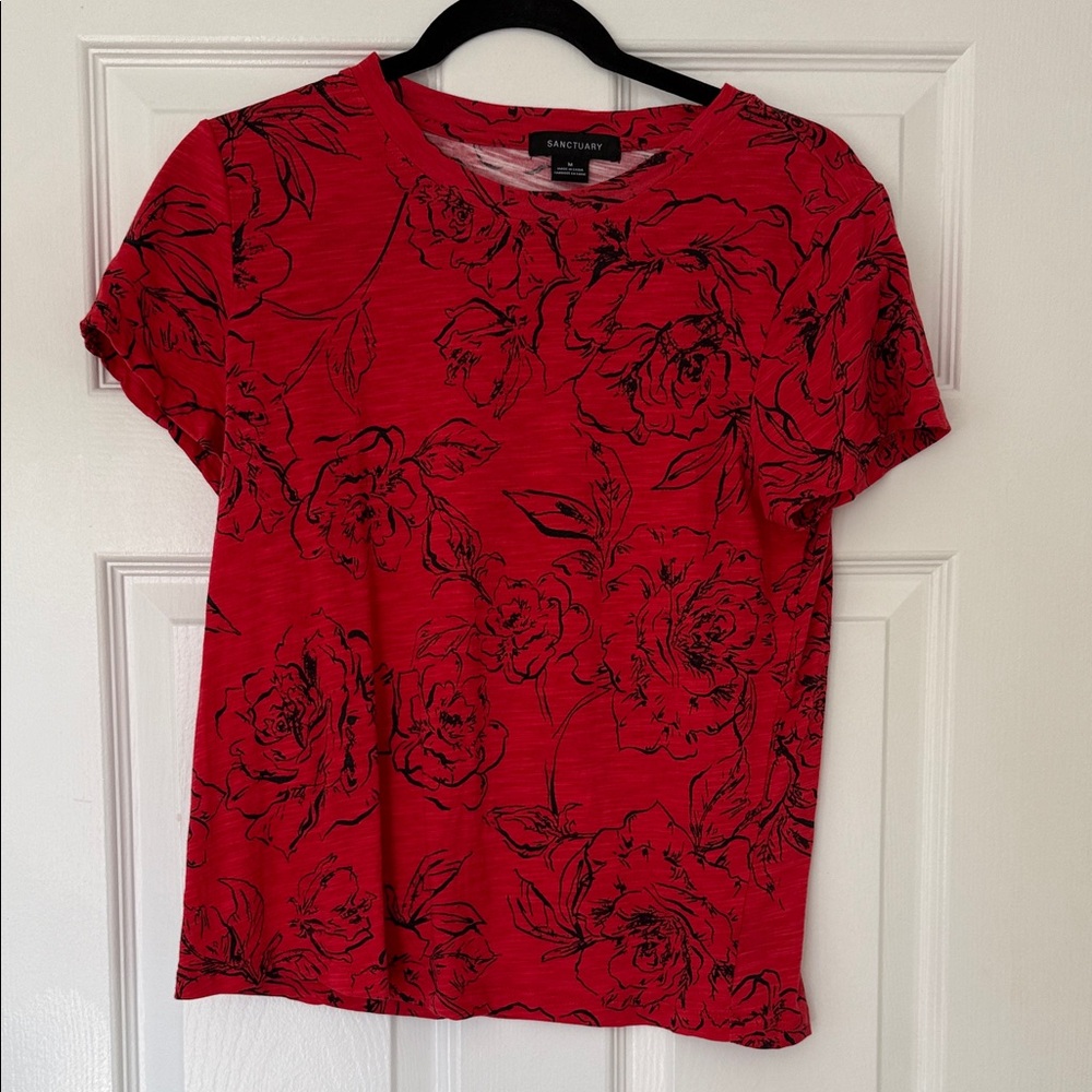 Sanctuary The Perfect Tee Floral Short Sleeve Top